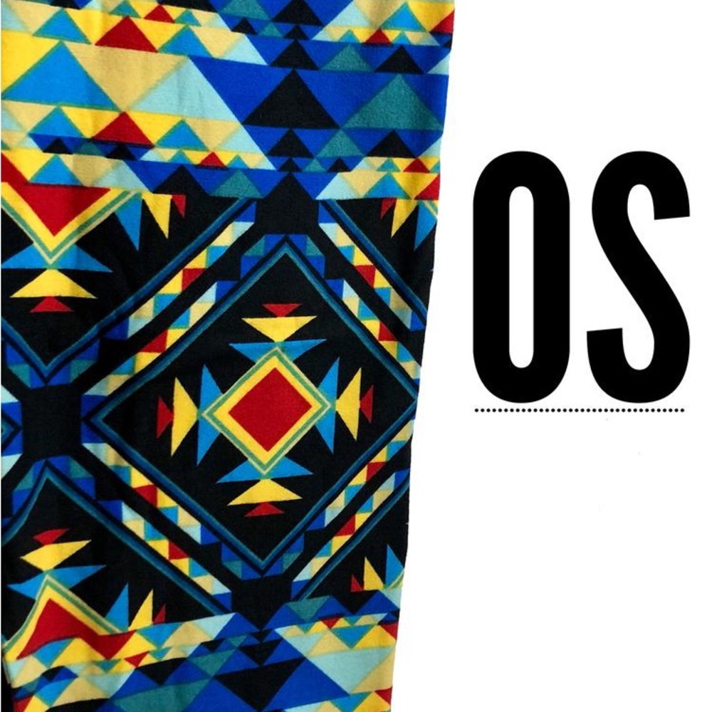 LuLaRoe Geometric Blue and Yellow Leggings